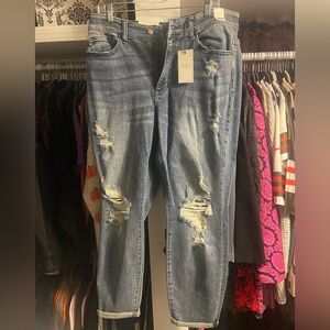 Judy Blue Destroyed Boyfriend Jeans Style 82332DK Size 16W NWT